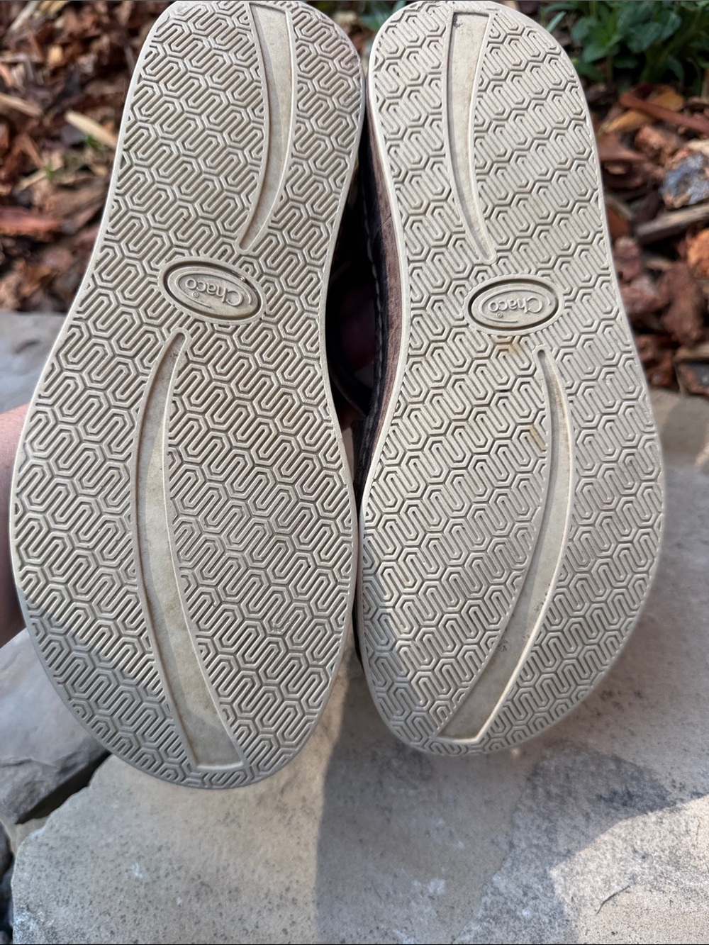 Chaco Brown Leather Cross-Strap Buckle Sandals - Picture 3 of 7